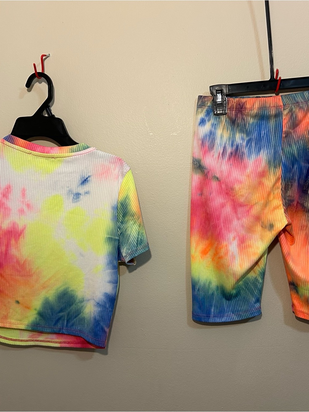 Tie-Dye Ribbed Bike Shorts - Multi